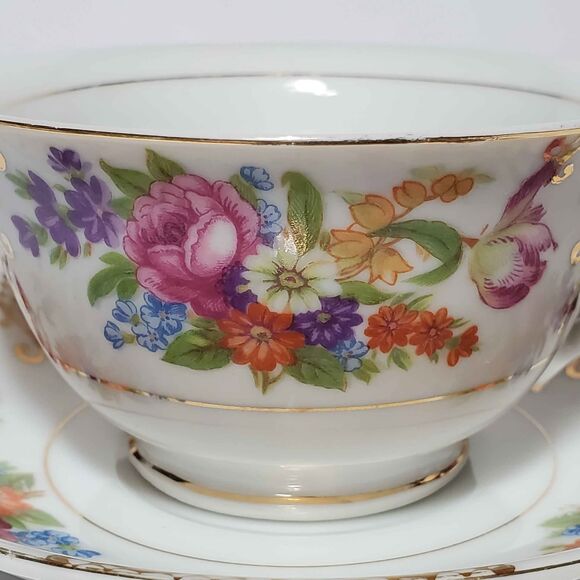 Teacup and Saucer Floral Japan Vintage - Picture 3 of 10